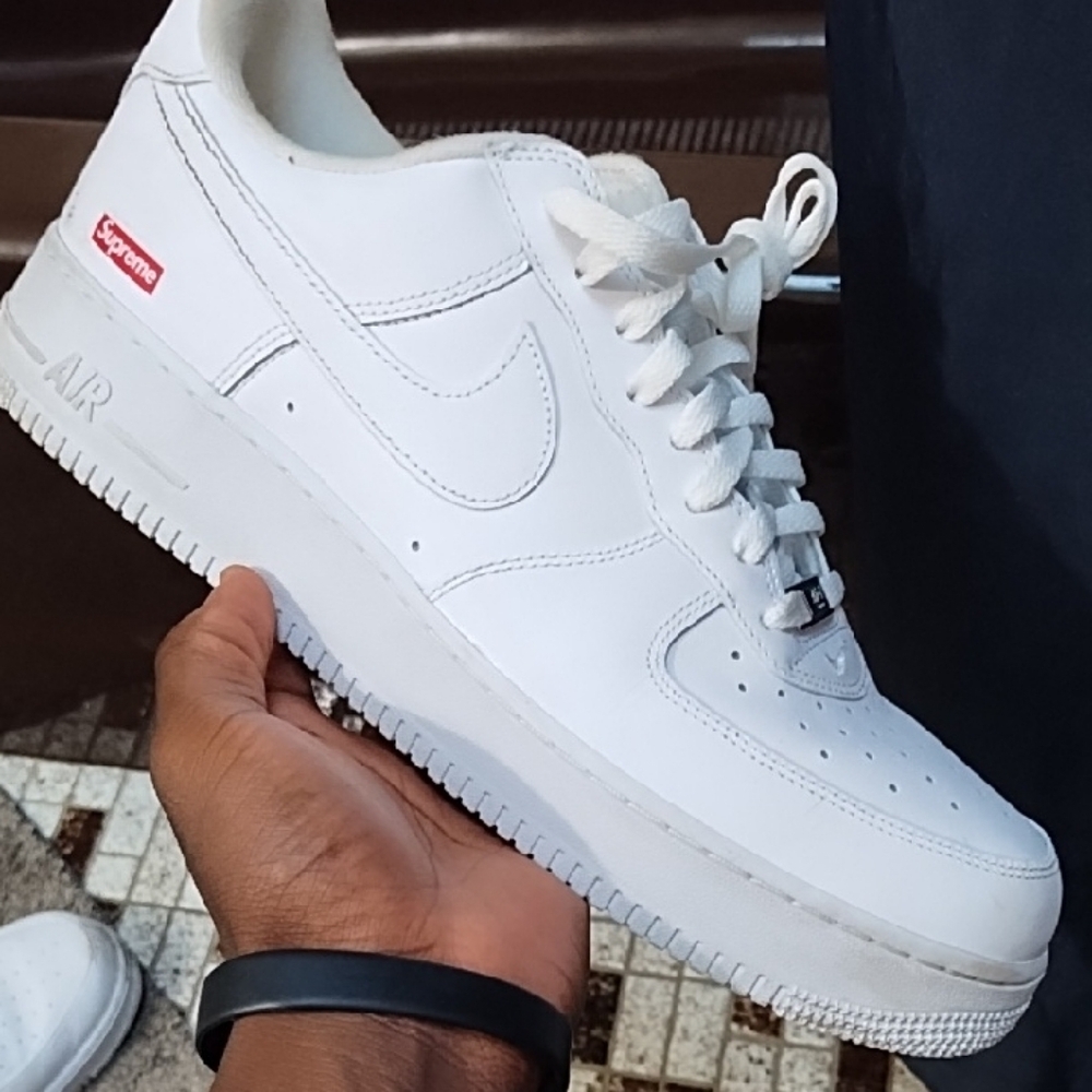 Supreme White Leather Sneakers